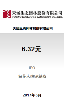 天域生态园林股份有限公司6.32亿元IPO项目乐成完成刊行